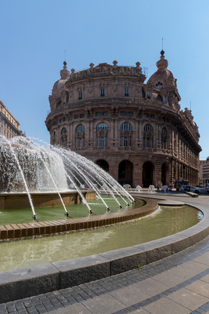 Piazza De Ferrari, bronze fountain, Genoa, Italy, 2020 (photo)