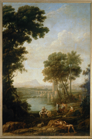 Landscape with the finding of Moses, painted for King Philip IV of Spain (painting on canvas)