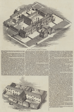 Workhouses in Canterbury and Andover (engraving)