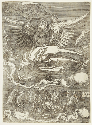 Sudarium Held by One Angel, 1516 (etching)