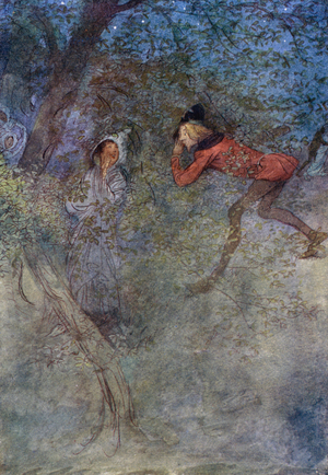 Illustration for The Merry Wives of Windsor (colour litho)