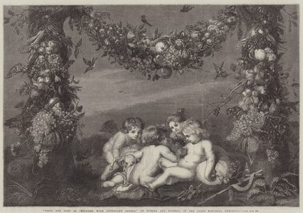 Jesus and John as Children, with Attendant Angels (engraving)