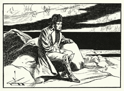 Napoleon on St Helena (litho)