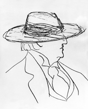 Sacha Guitry (1885-1957) French Actor and director, selfportrait, drawing