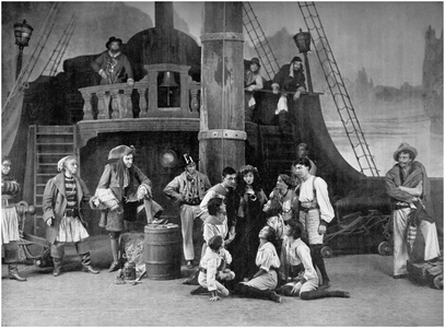 Peter Pan at the Vaudeville Theatre, Paris, 1908 (b/w photo)