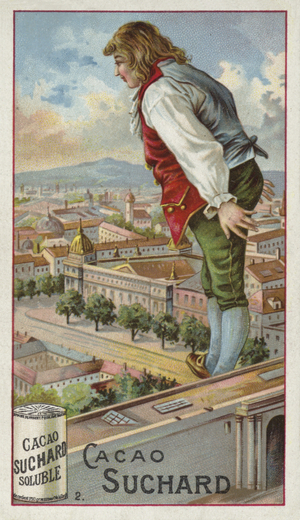 Gulliver exploring the city of Lilliput (chromolitho)