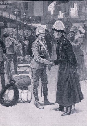 Welcome home: the return of the household cavalry (litho)