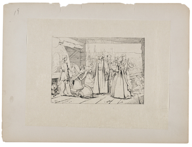 Offering of bells to be cast into cannon, c.1880-90 (etching)
