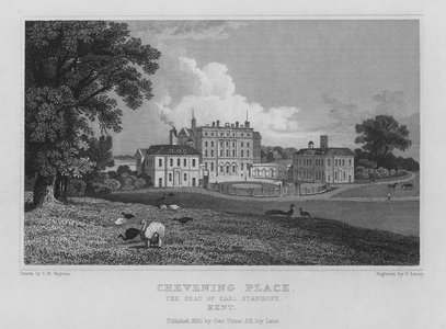 Chevening Place, the seat of Earl Stanhope, Kent (engraving)