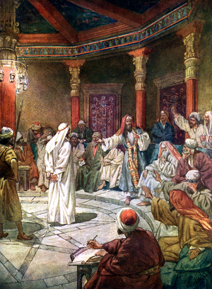 Jesus is questioned by the high priest Caiaphas - Bible