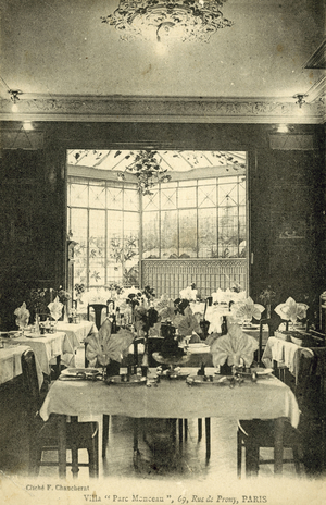 Villa in the Parc Monceau, 69 Rue de Prony, Paris (b/w photo)