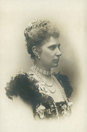Louise of Sweden (1851-1926), Queen of Denmark through her Marriage to King Frederick VIII 1906-12, Portrait, 1890's (b/w photo)