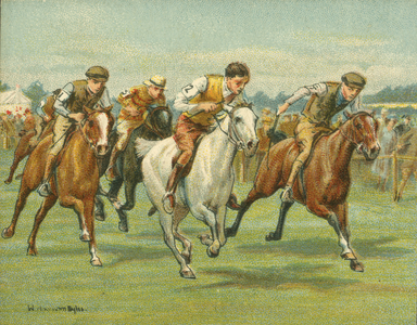 Races Historic and Modern, Pony Races (chromolitho)