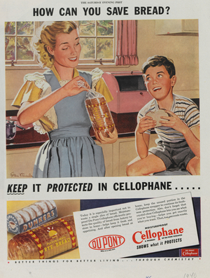 Advertisement for DuPont Cellophane, 1947 (colour litho)
