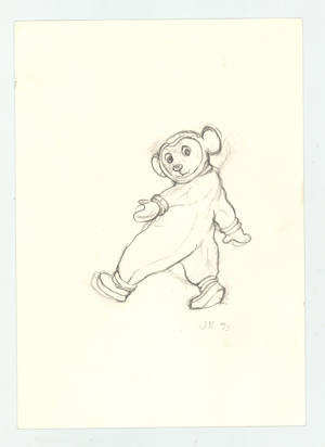 Tubbie walk, 1995 (pencil)