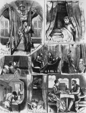 Interior of a Pullman Train, 1874 (engraving)