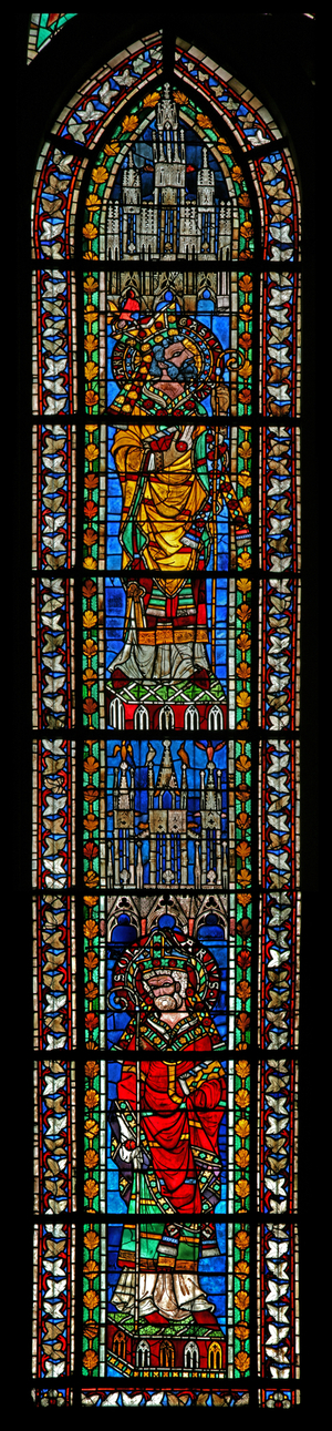 Window w205 depicting St Abrogastius and St Solarius (stained glass)