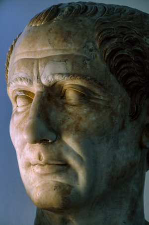 Bust of Julius Caesar, Roman general who was assassinated by members o f the Senat..., 1990s (photo)