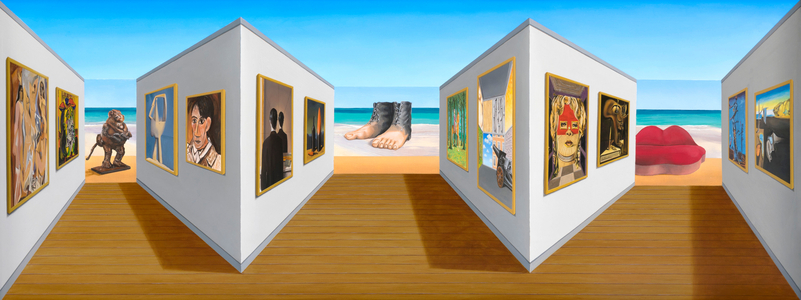 Pablo, Rene, Salvador, 2017 (oil on board construction )