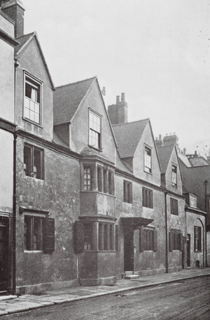 Old Houses, Oxford: No 3 Holywell Street, Early seventeenth century, Sashes in Gables, eighteenth century (b/w photo)