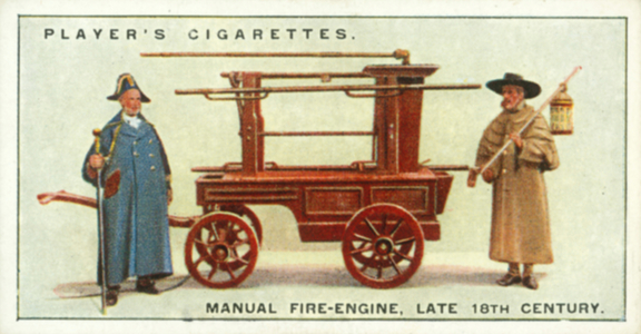 Fire-Fighting Appliances: Manual Fire-Engine, Late 18th Century (colour litho)