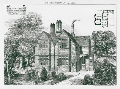 Curator's Cottage, Botanic Gardens, Cambridge (litho)