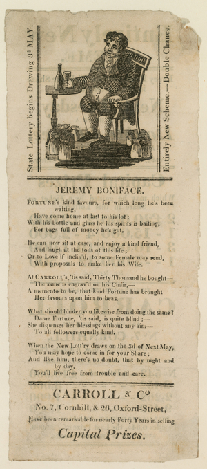 Advertisement for state lottery (engraving)