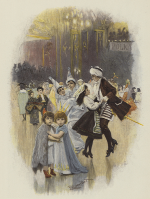 Children's Ball at Carnival Time (colour litho)