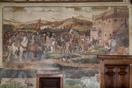Detail of the Visit of Christian I of Denmark to Bartolomeo Colleoni, Hall of Honour, 1474 (fresco)