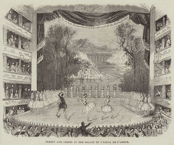 Perrot and Cerito in the Ballet of L'Eleve de l'Amour (engraving)