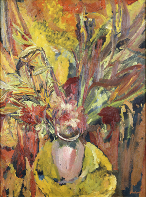 Irises in a Vase, 1943 (oil on canvas)