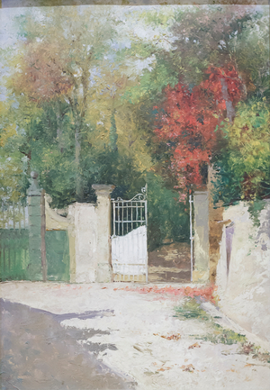 Gates of Villa Pucci in Florence, 1905 (oil on board)
