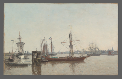 Antwerp: View of the Port from the Tête de Flandres, 1871 (oil on cradled panel)