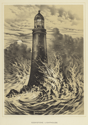 Eddystone Lighthouse (litho)