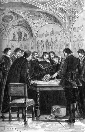 Gaspari Aselli  discovering lymphatic net, 19th century (engraving)