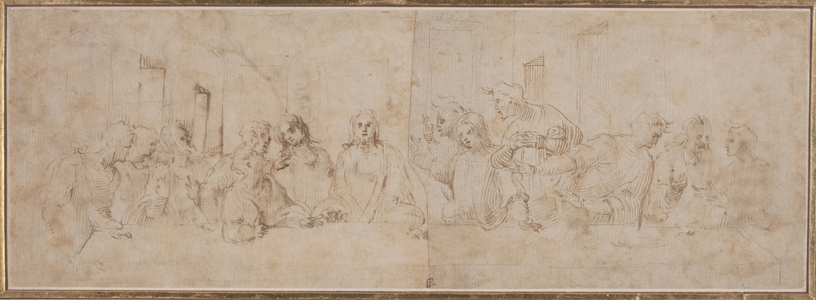 a) The Last Supper; b) Putti, c.1515 (pen and ink drawing)