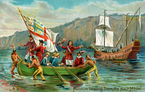 Henry Hudson Landing in New York, 1905 (chromolithograph)