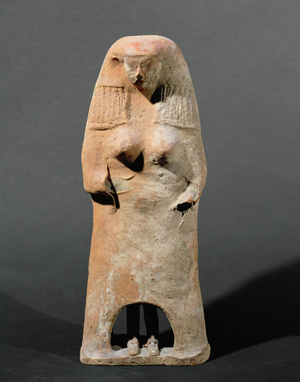 Pregnant woman. Terracotta statuette, moulded, from Phoenicia …