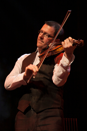 Chris Stout fiddler at Celtic Connections 2013 20th Celebration concert, Concert Hall Glasgow (photo)