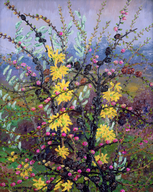 Shrubs (oil on canvas)