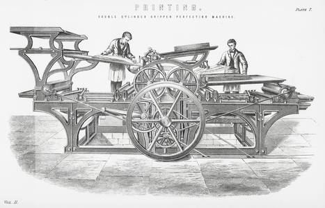 Printing. Double Cylinder Gripper Perfecting Machine (engraving)