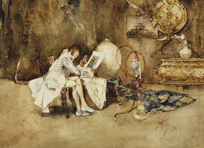 The Connoisseur of Watercolors, 1878 (watercolour on board)
