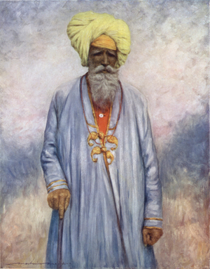 A Retainer of the Maharaja of Cutch (colour litho)