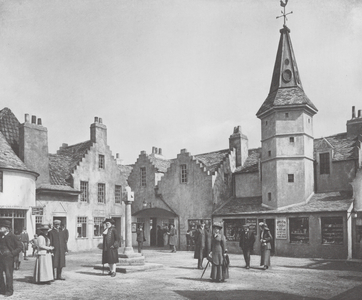Scottish Exhibition, Glasgow, 1911: The Old Scottish Street, looking East (b/w photo)