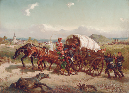 Returning from Battle (oil on canvas)