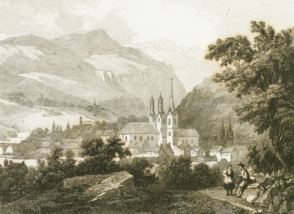 Village of Brixen, Tirol, Austria, engraving by S.Cholet, 1821 (engraving)
