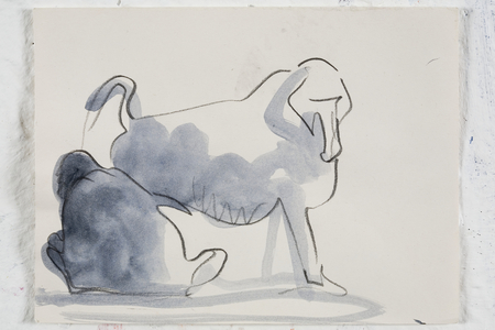 Baboons, 2008 (acrylic & pencil on paper)