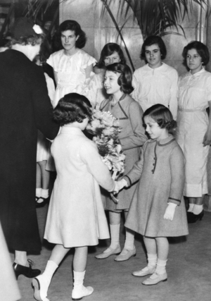 Princess Elizabeth and Princess Margaret, 1937 (b/w photo)