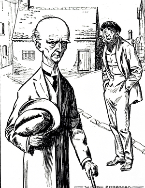 A cartoon depicting a man with a large cranium, 20th century