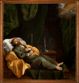 Expiring (La bonne mort). Oil on canvas. 18th century.